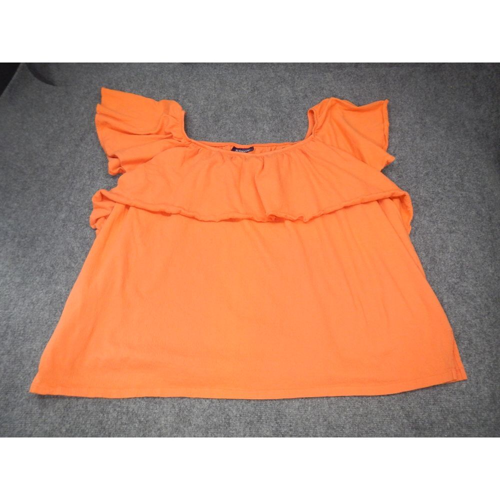 Roaman's Orange Ruffle Tunic Top